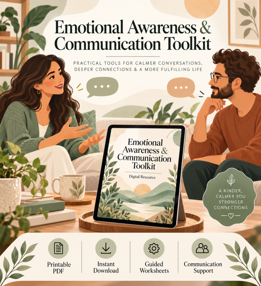 Bundle Emotional Wheel & "I Statement" communication toolkit